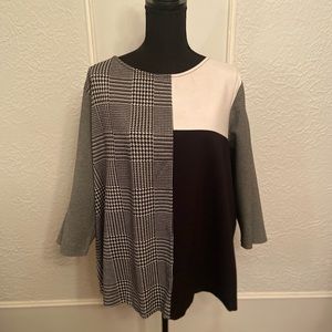 Houndstooth Colorblock Shirt